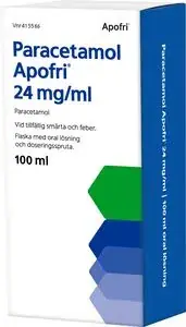 Paracetamol Apofri, oral lösning 24 mg/ml, 100 milliliter Outlet
