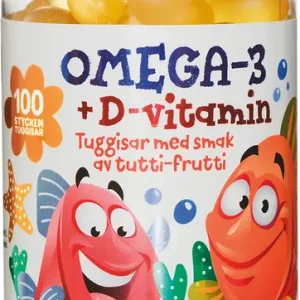 Biosalma Omega3 + D-vitamin frukt-tuggis, 100 st Utförsäljning