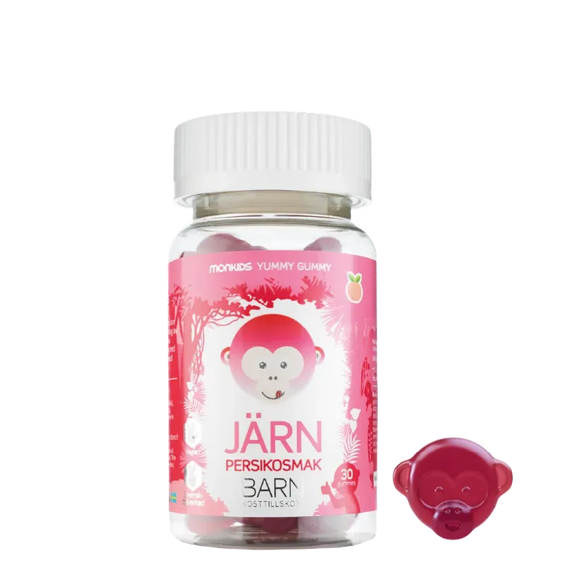 Monkids Järn Barn persika, 30 st Extra rabatt
