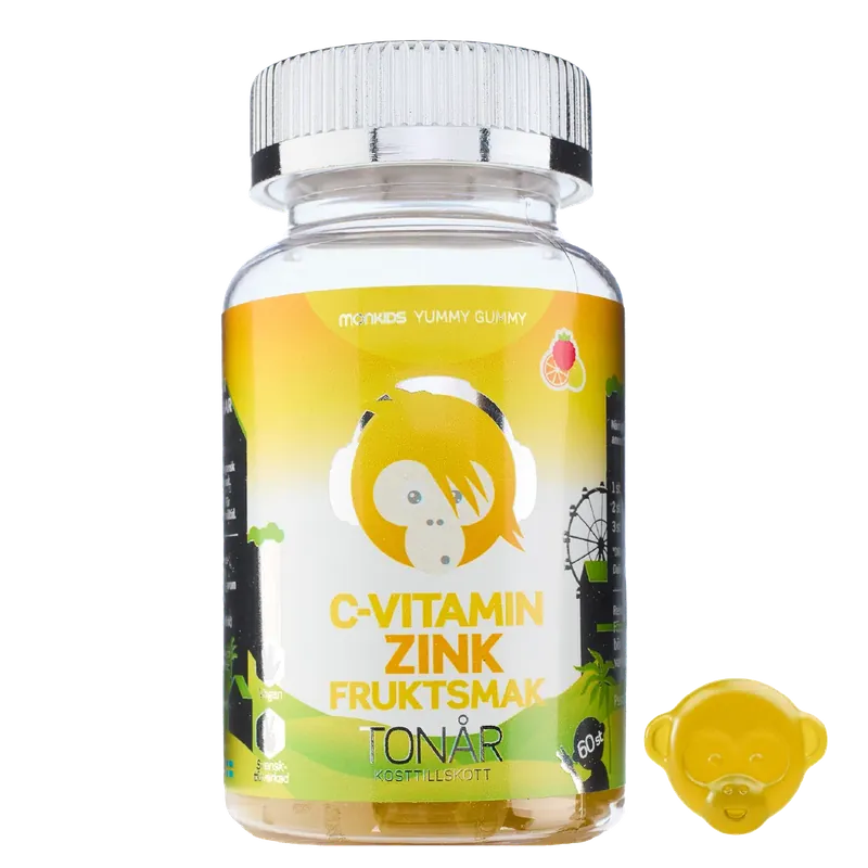 Trygg betalning Monkids C-vitamin+ Zink Fruktsmak Tonår, 60st