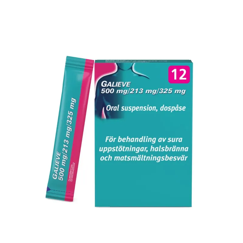 Sänkt pris Galieve, oral suspension i dospåse 500 mg/213 mg/325 mg, 1 x 12 dospåsar
