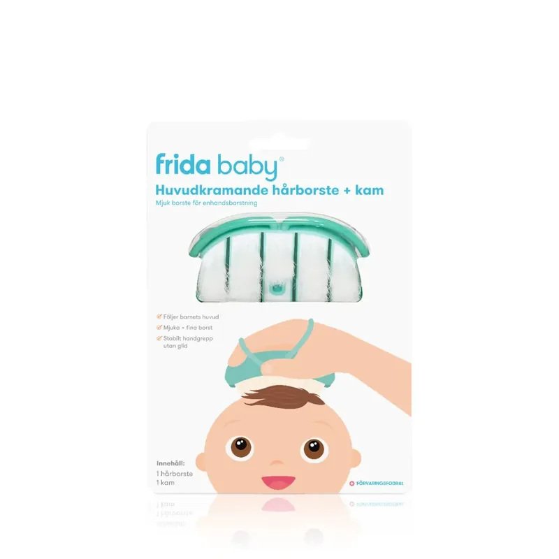 Utförsäljning Frida Baby Huvudkramande hårborste + kam, 1 st