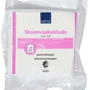 Utförsäljning Abena Skumtvättlapp Svanemärkt vit, 75st