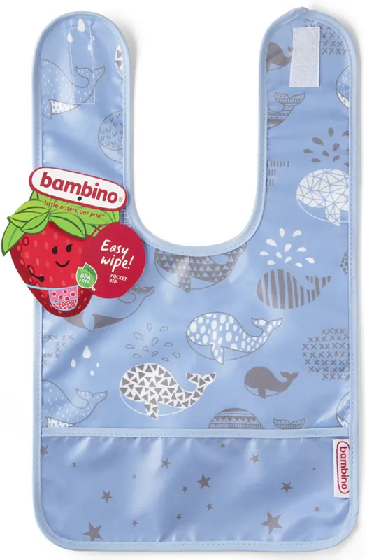 Rabatter Bambino Easy wipe! Bib blue, 1 st