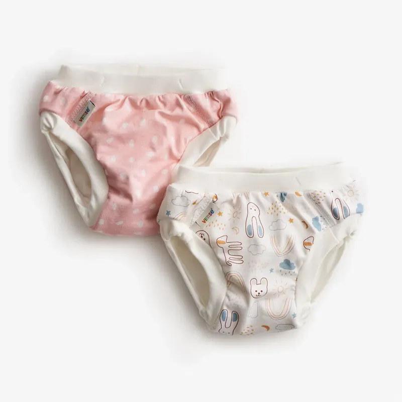 Beställ idag Vimse Training Pants, Pink Dots/White Teddy XL 11-14 kg, 2 st