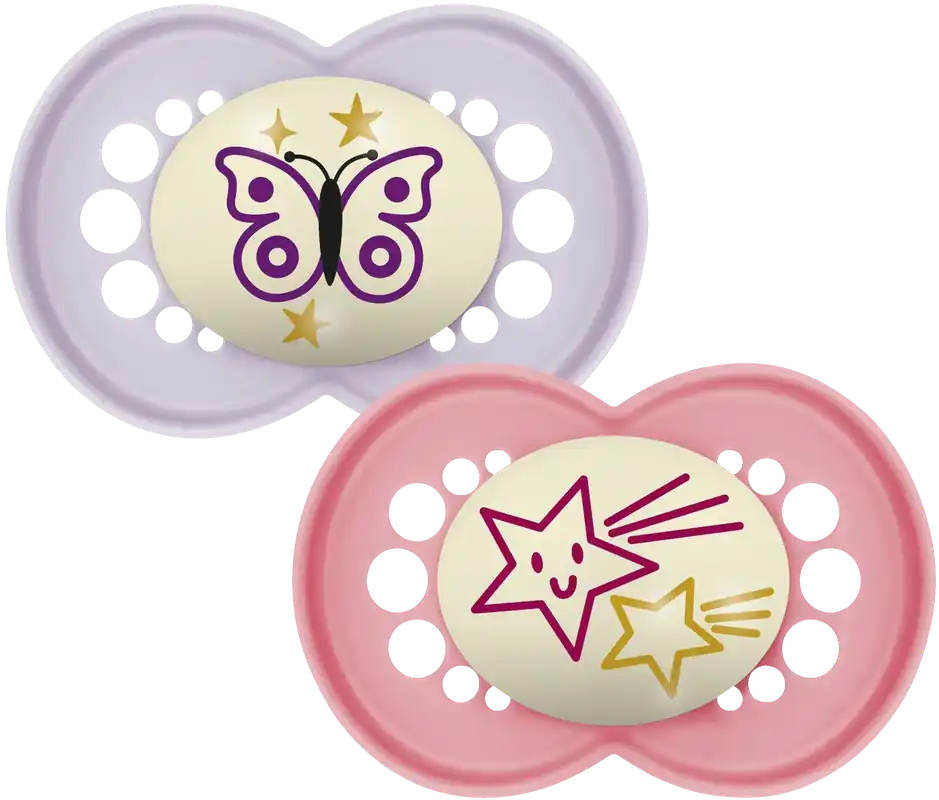 Billig MAM Original Night 16-36m Silk Box Pink, 2 pack