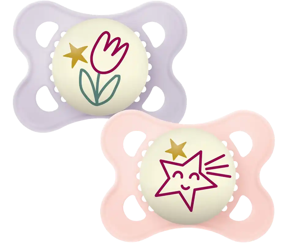 MAM Original Night 0-6m sil PINK, 2 pack Lågt pris