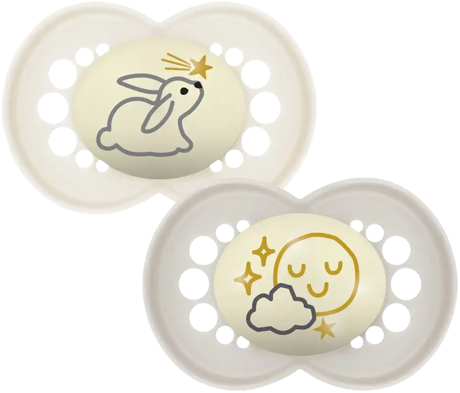Outlet MAM Original Night 6-16m Silicone Neutral, 2 pack