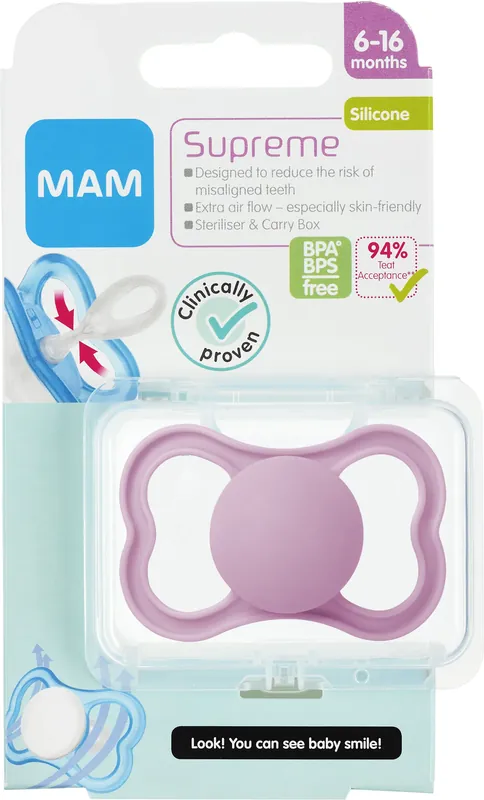 Begränsat erbjudande MAM Supreme napp 6-16m Pink 1 st, 1 st