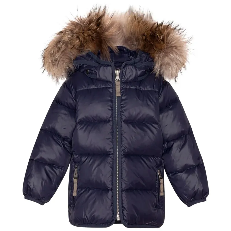 Ver de Terre Featherlight Baby Dunjakke m. Pels Navy Lägg i varukorgen