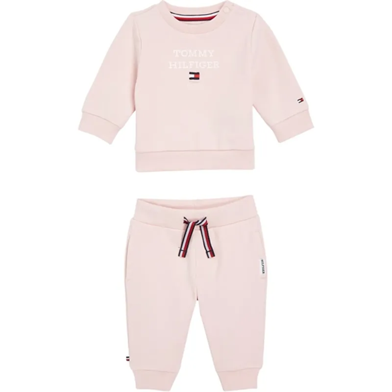 Kampanj Tommy Hilfiger Bebis Th Logo Set Whimsy Pink