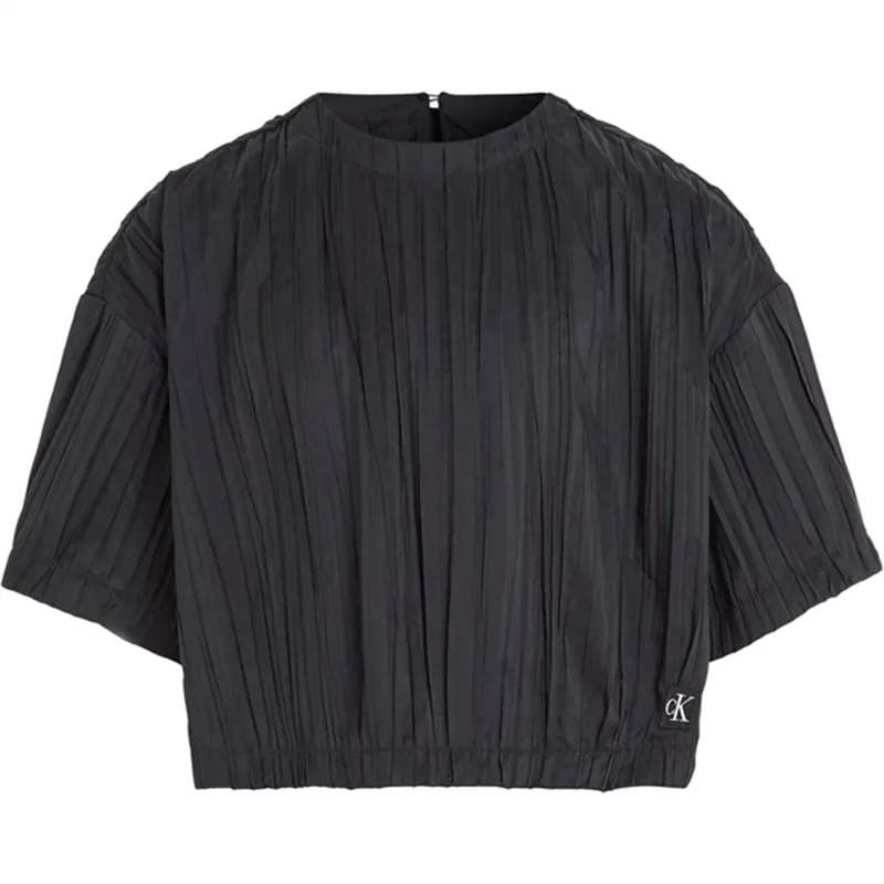 Lågt pris Calvin Klein Festive Plisse T-Shirt Ck Black