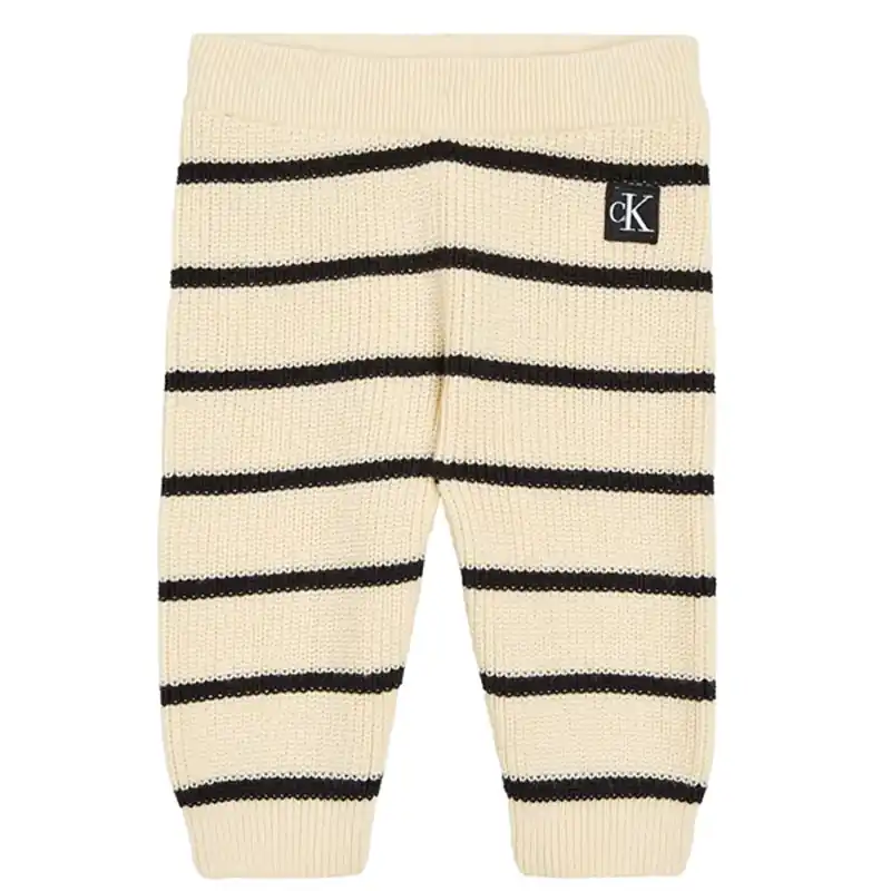 Calvin Klein Striped Cardigan Stickat Set Black/ Vanilla Stripe Endast idag