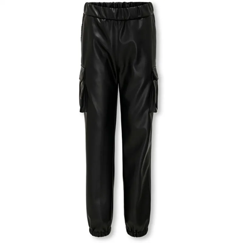 Beställ idag Kids ONLY Black Heidi Faux Läder Trackpants
