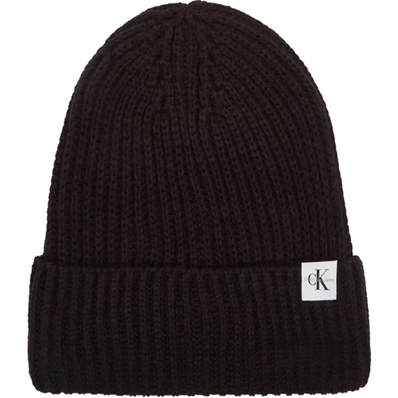 Extra rabatt Calvin Klein Monogram Rib Beanie Ck Black