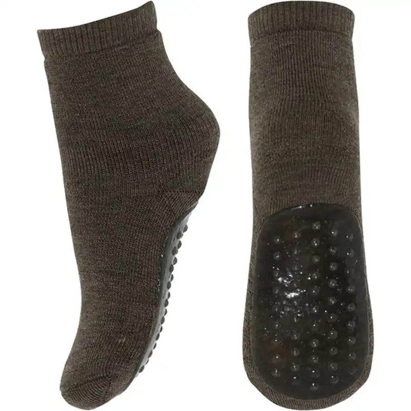 Endast idag MP 7951 Ull Anstislip Strumpor Brown Melange