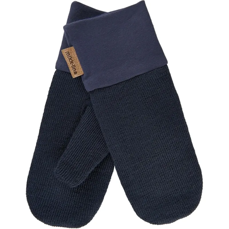 Mikk-Line Stickat Vantar Dark Navy Extra rabatt