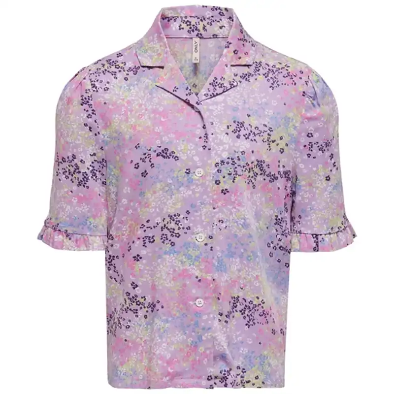 Billig Kids ONLY Purple Rose w. Wild Ditsy Anna Skjorta