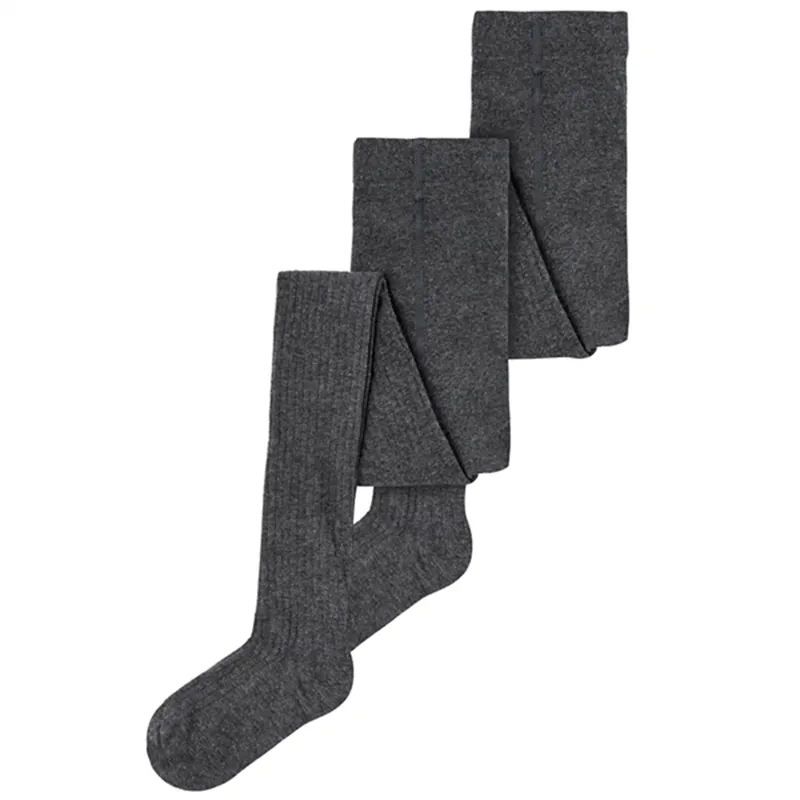 Endast denna vecka Name it Dark Grey Melange Rib Strumpbyxor 2-pack Noos