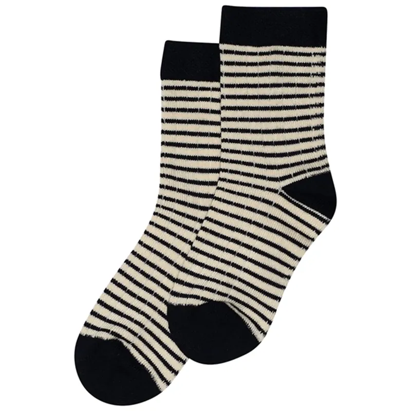 minipop® Navy/Offwhite Bambu Strumpor Thin Stripe Noos Begränsat antal