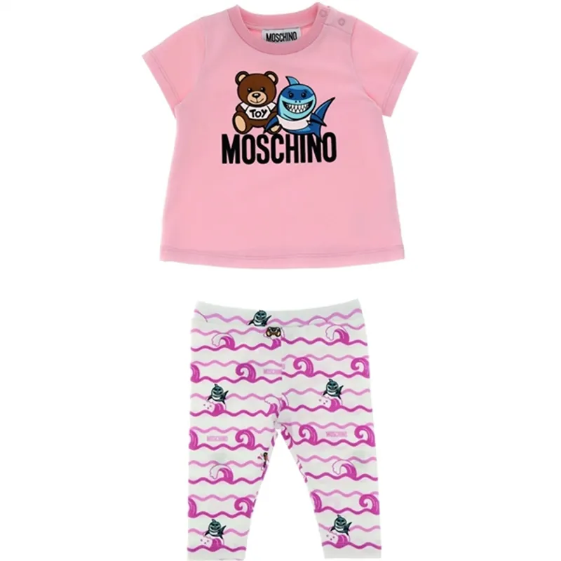 Endast idag Moschino Pink Toy Shark T-Shirt Og Leggings Set
