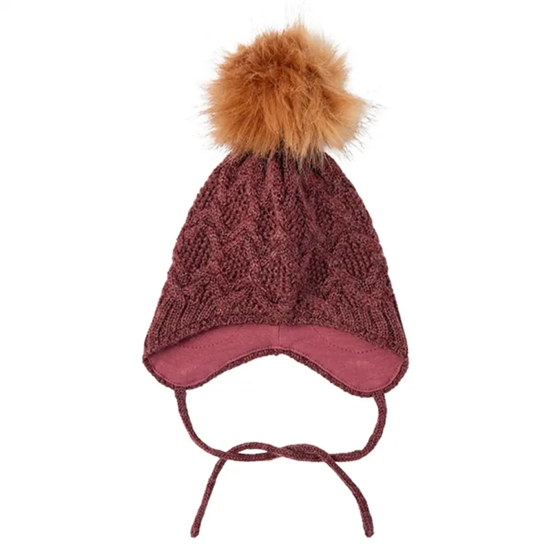 Name it Ull Deep Mahogany Wrilla Stickat Mössa Köp online