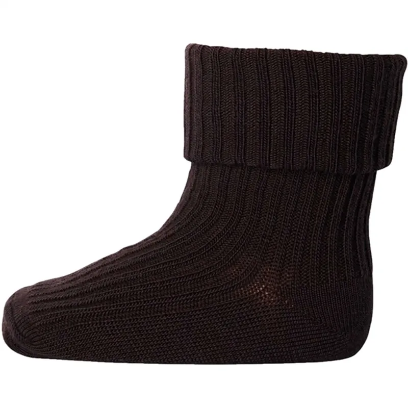 Erbjudandepris MP 533 Cotton Rib Baby Strømper 541 Dark Brown
