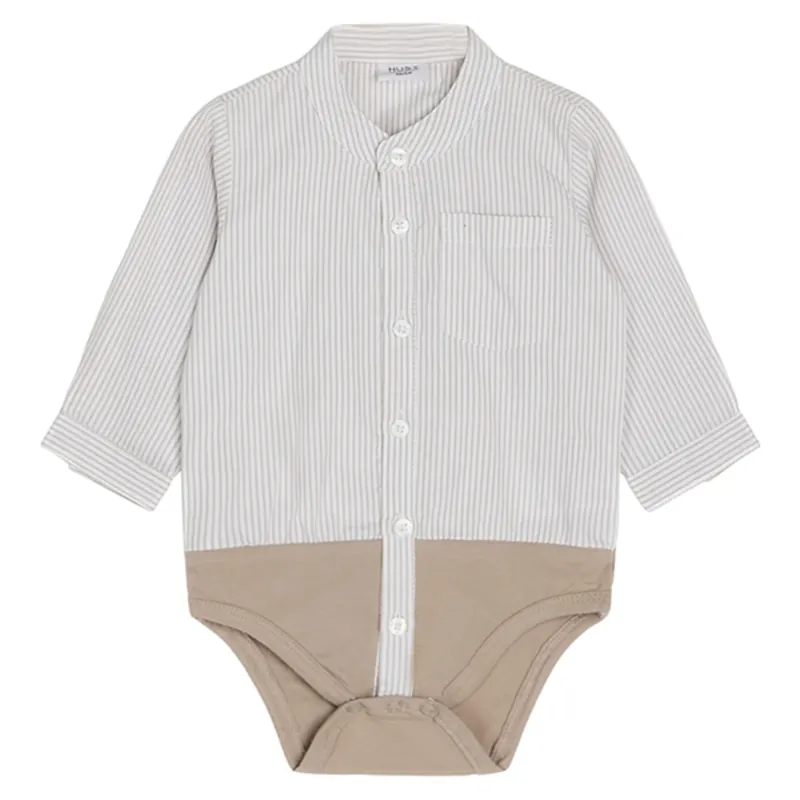 Hust & Claire Baby Bertil Skjortebody Cement NOOS Billig