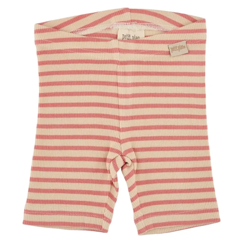 Petit Piao Dark Peach/Cream Shorts Modal Striped Beställ idag
