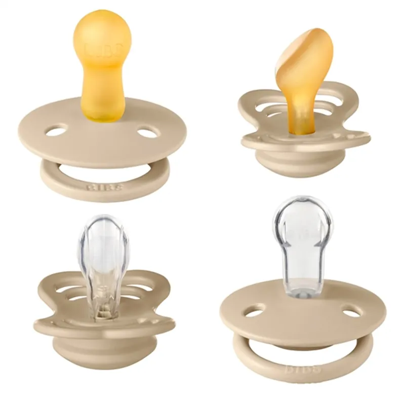 Bibs Try-it Collection Silikon/Naturgummi Nappar 4-pack Vanilla prisnedsättning