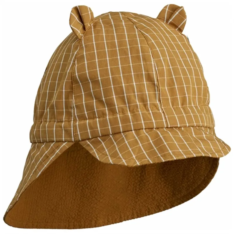 Populärt val Liewood Gorm Reversible Seersucker Solhat Golden Caramel/White