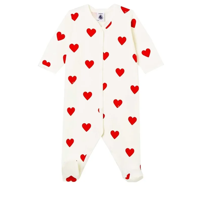 Petit Bateau Onepiece Dors Bien White/Red Lågt pris