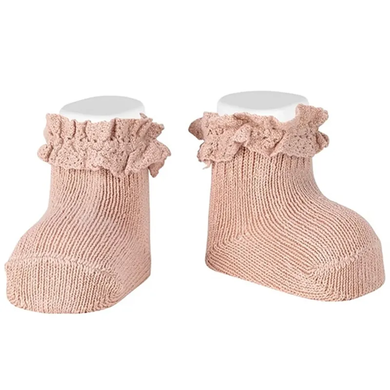 Rabatter Cóndor Strumpor med spetskant Old Rose