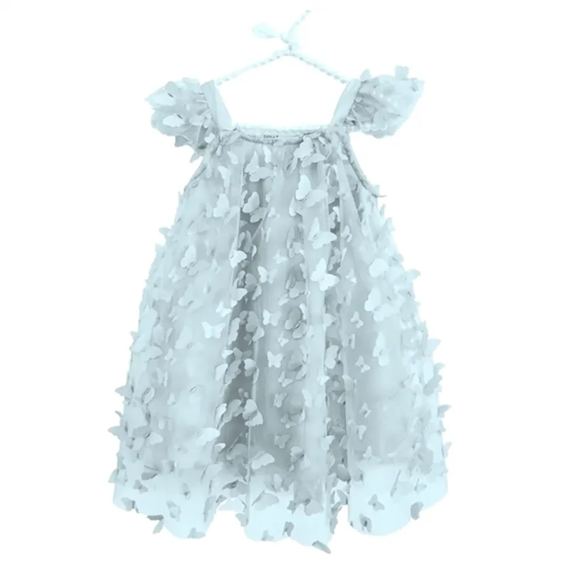 Dolly by Le Petit Allover Butterflies Tutu Klänning Blue Begränsat erbjudande