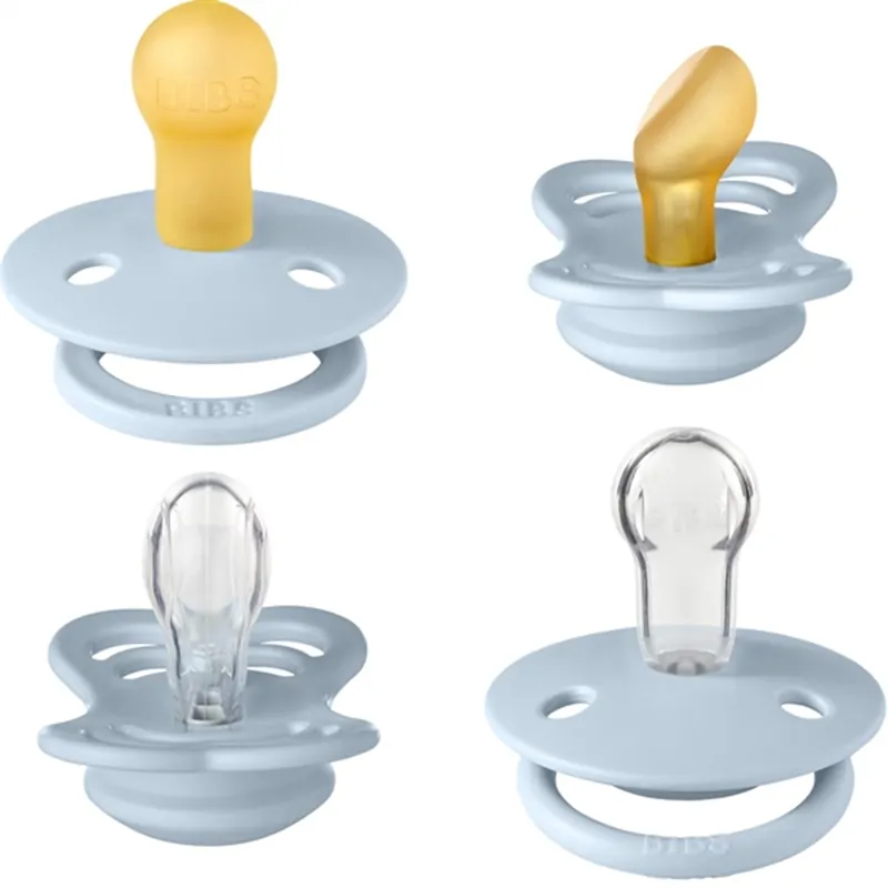 Begränsad tid Bibs Try-it Collection Silikon/Naturgummi Nappar 4-pack Baby Blue