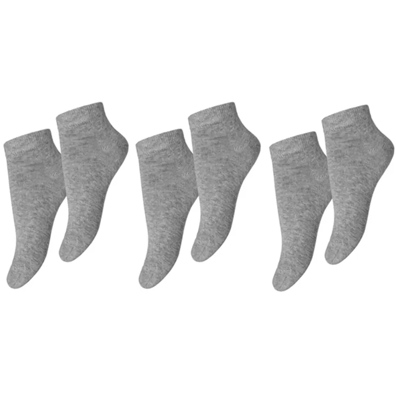 Rabatt MP 99012 Plain Bomull Footie 491 Grey Mel 3-Pack
