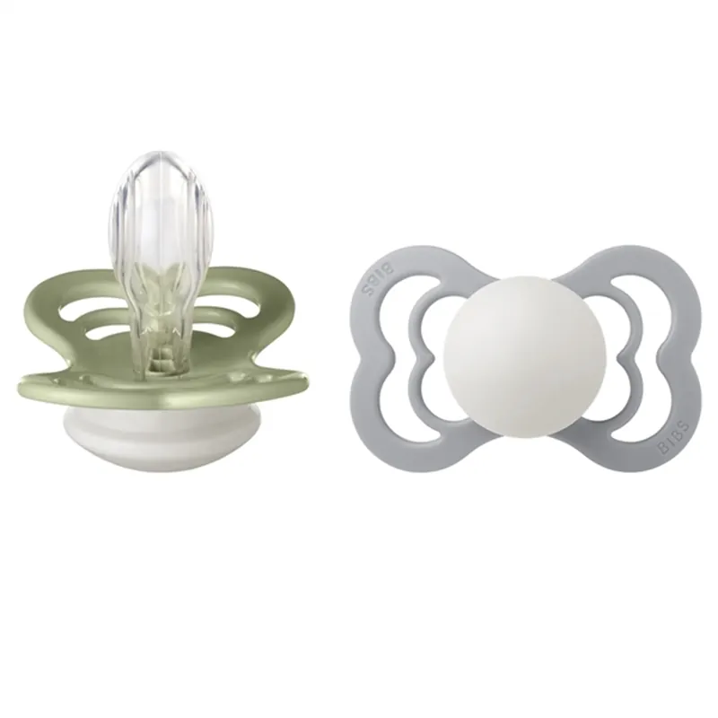 Reapris Bibs Supreme Silikone Sutter Glow 2-pak Symmetrisk Sage/Cloud