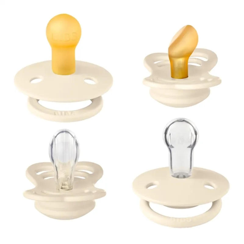Kundfavorit Bibs Try-it Collection Silikon/Naturgummi Nappar 4-pack Ivory