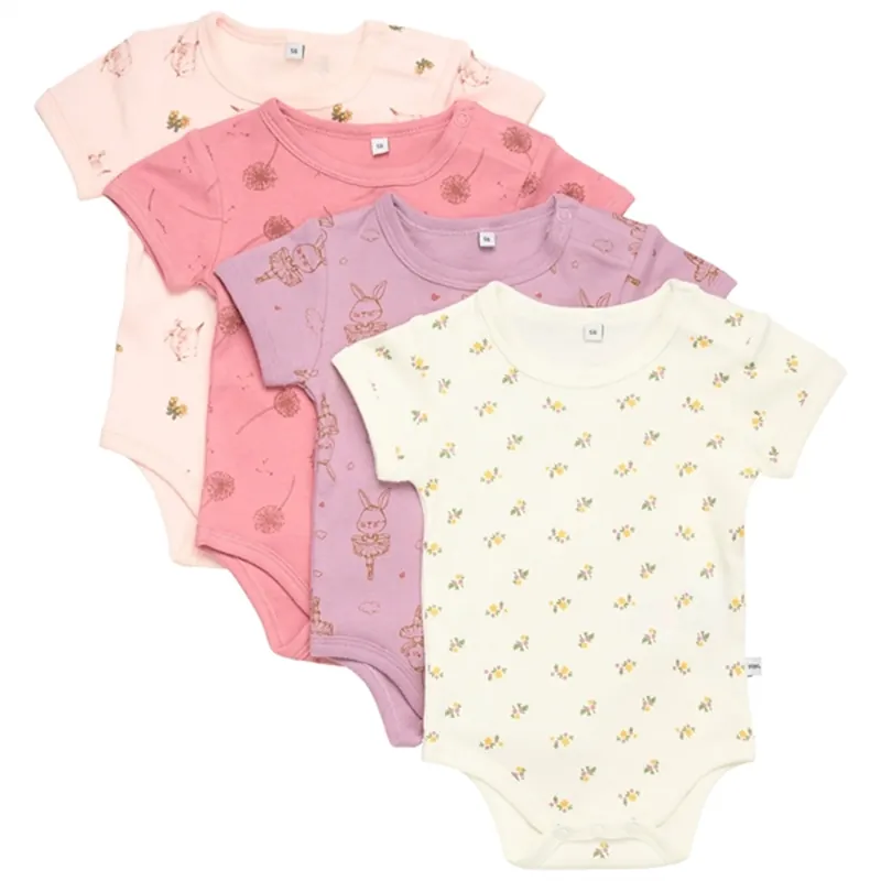 Pippi Body AO-printed 4-pak Dusty Rose Trygg betalning