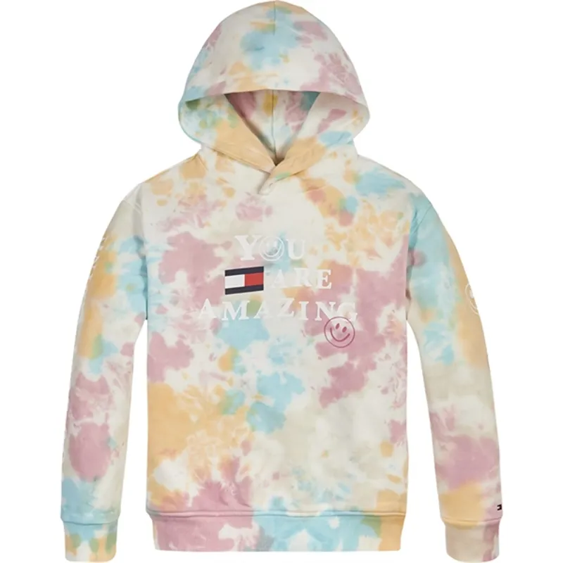 Tommy Hilfiger Hoodie Ecru Tie Dye Beställ nu