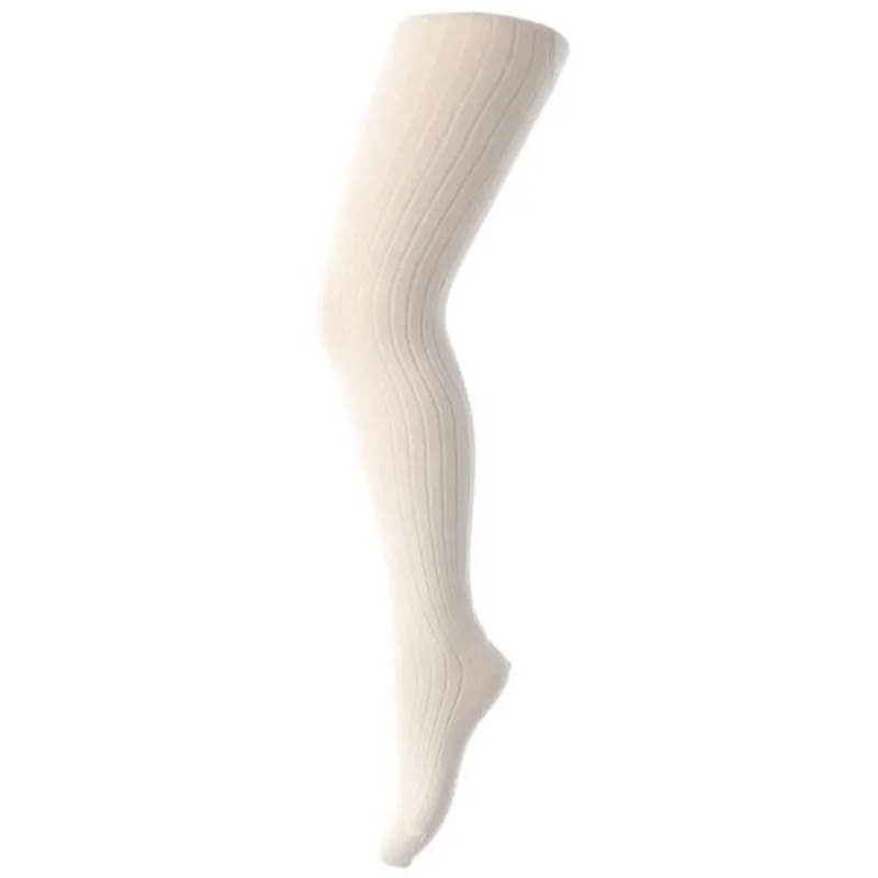 MP 130 Bomull Rib Tights 432 Offwhite Rabatt