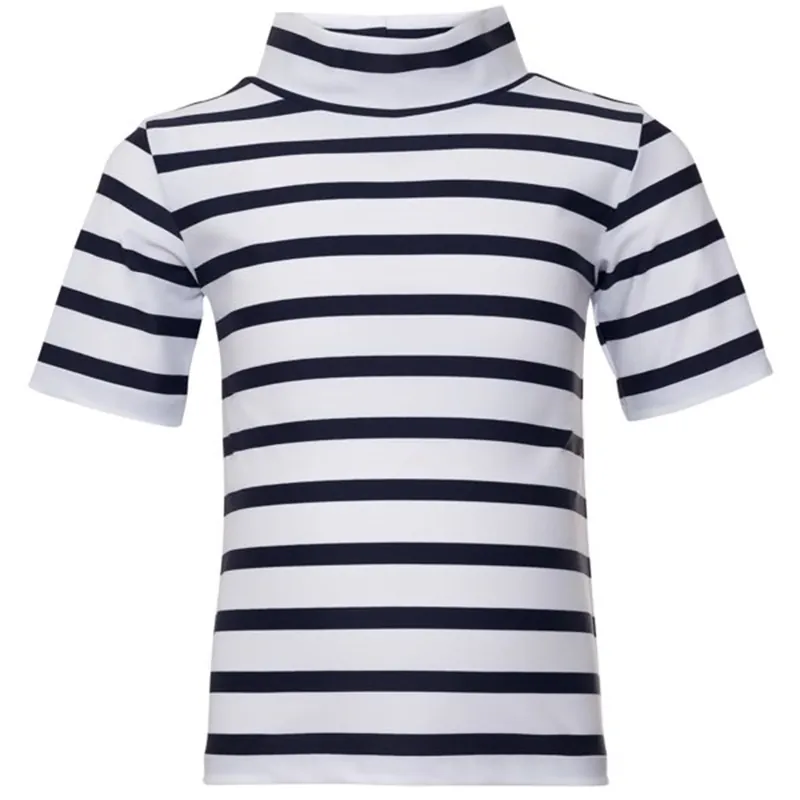 Petit Crabe White/Blue Turtleneck Tee K/Æ Utförsäljning