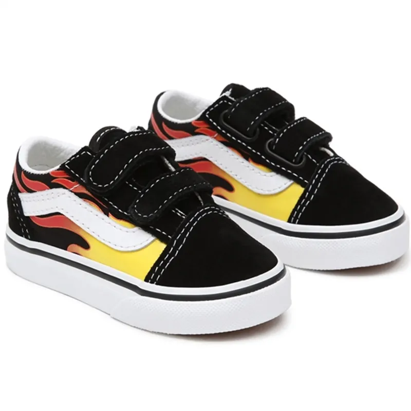 VANS Old Skool V Flame Black Sko Rea