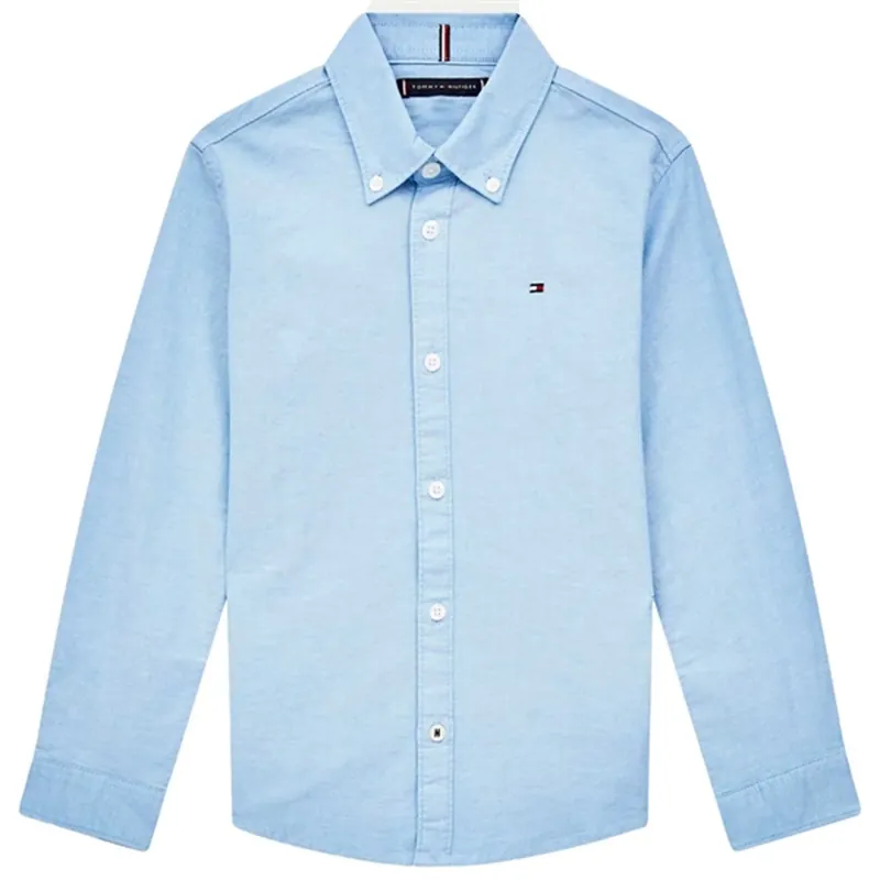Beställ nu Tommy Hilfiger Boys Stretch Oxford Skjorte Calm Blue