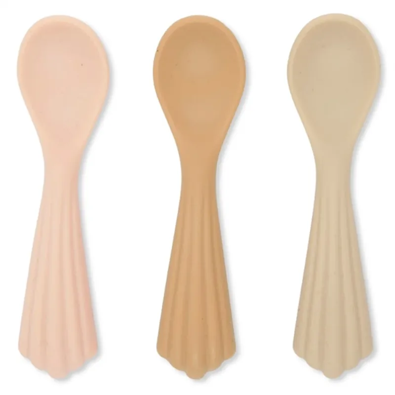 Säker betalning Konges Sløjd Silikon Clam Skedar 3-pack Sunset Blush