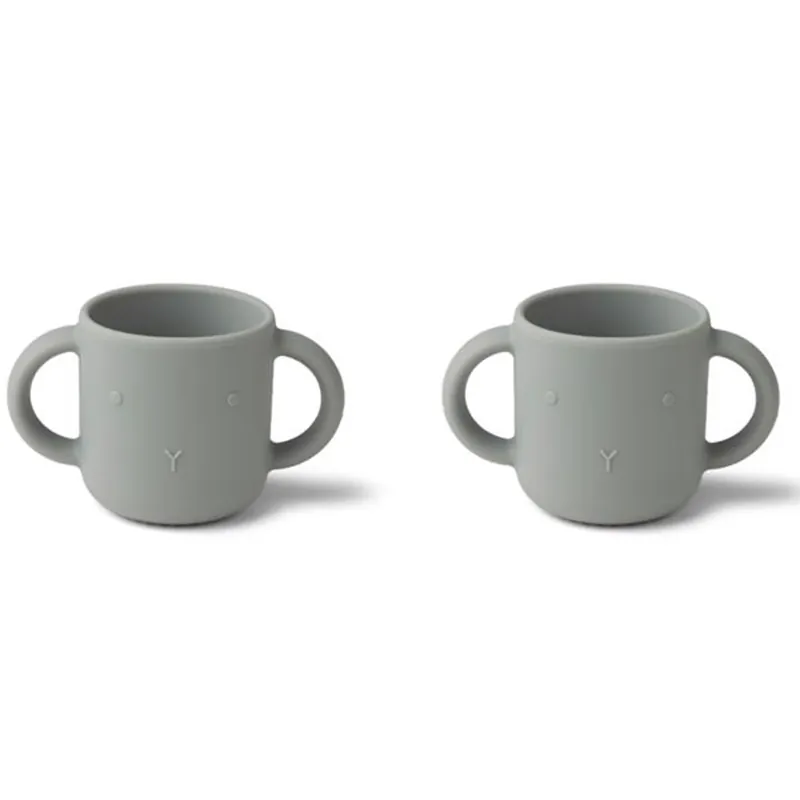 Liewood Gene Silikon Cup 2-Pack Rabbit Dove Blue Premium