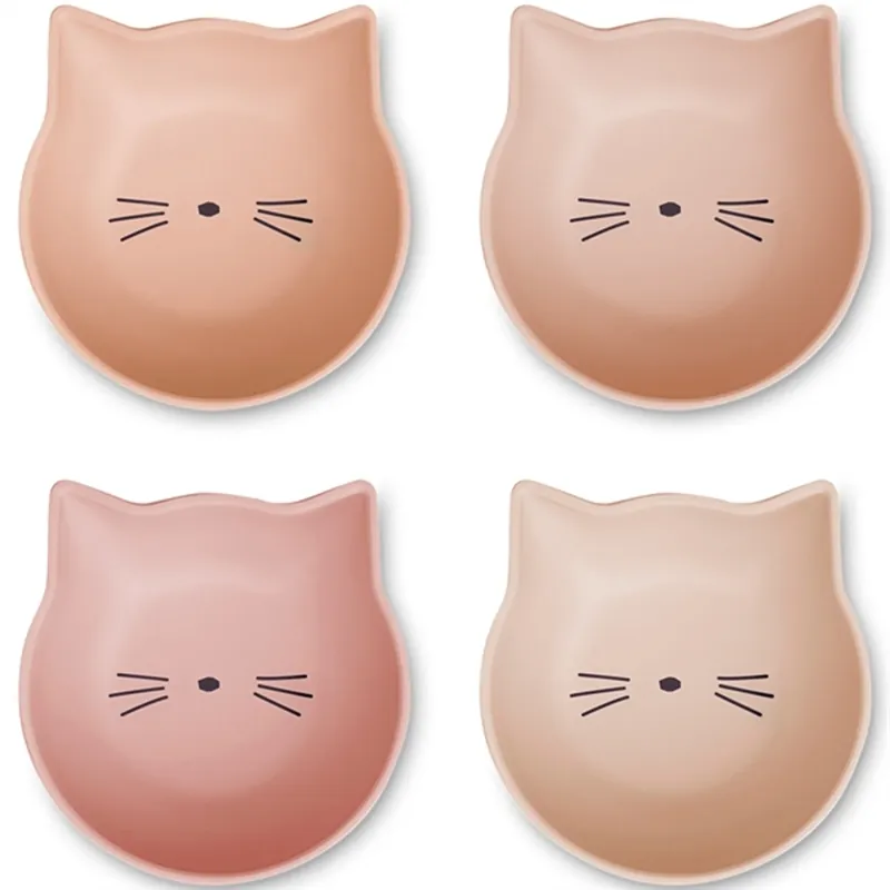 Liewood Filiz Silicone Skålar 4-Pack Cat Rose/Multi Mix Outlet