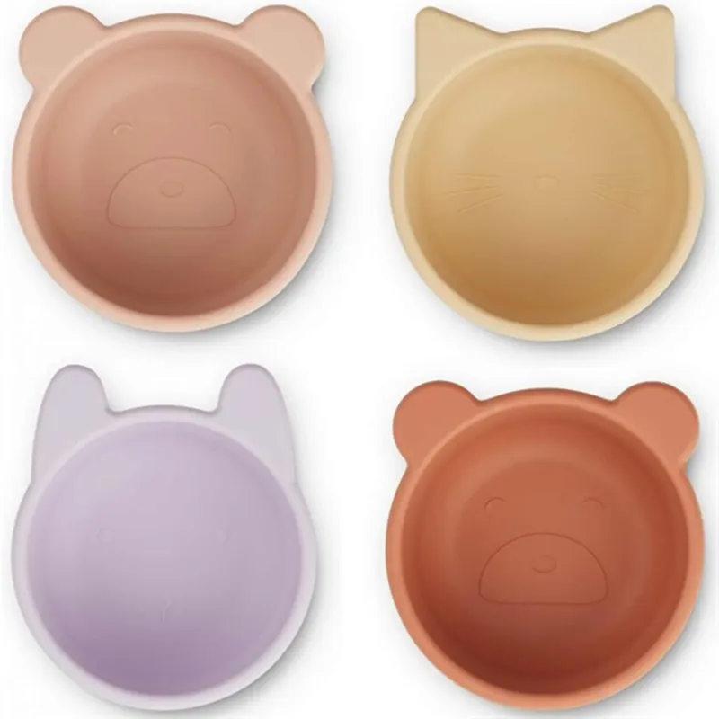 Sänkt pris Liewood Malene Silikon Skål 4-Pack Light Lavender Multi Mix