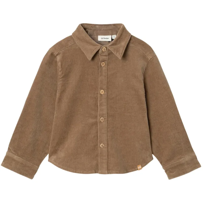 Lil‘Atelier Sepia Tint Obert Corduroy skjorta Rabatter