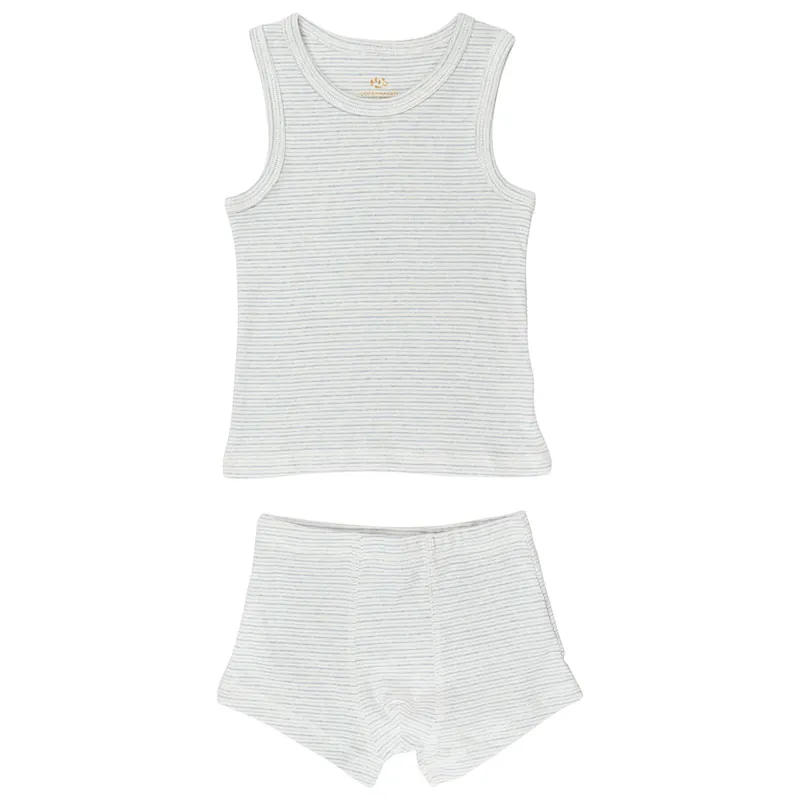 COPENHAGEN COLORS Lt. Blue Stripe Tank-Topp And Boxershorts Striped Beställ idag
